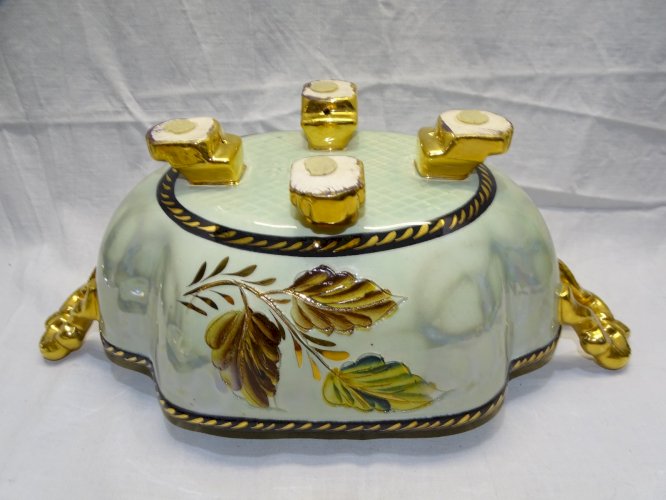 -BELLE SOUPIERE ET SON PLATEAU H.BEQUET QUAREGNON BELGIQUE BELLES DORURES