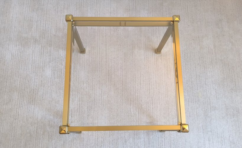 Belle table basse dorée carrée Orsenigo Italy collection ‘Art Déco’