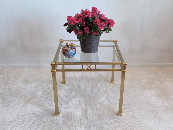 Belle table basse dorée carrée Orsenigo Italy collection ‘Art Déco’