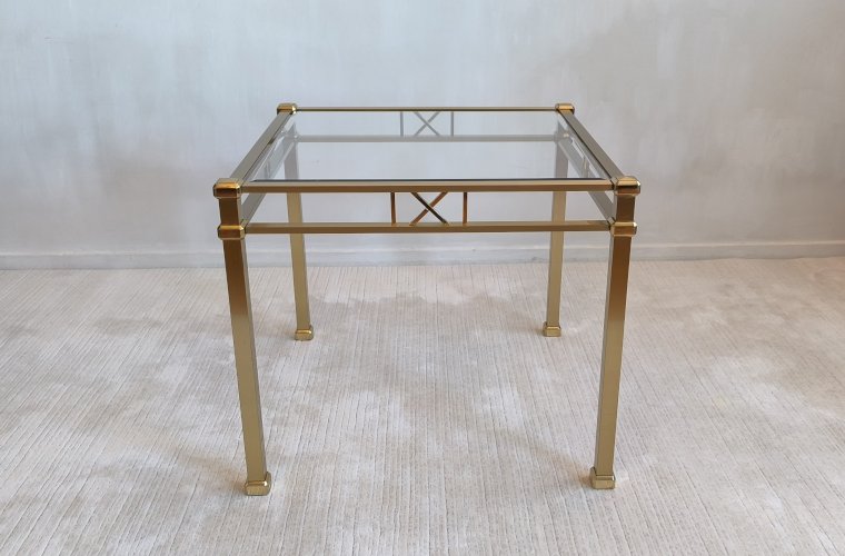 Belle table basse dorée carrée Orsenigo Italy collection ‘Art Déco’
