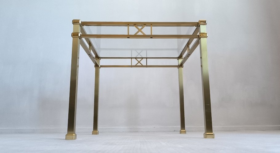 Belle table basse dorée carrée Orsenigo Italy collection ‘Art Déco’