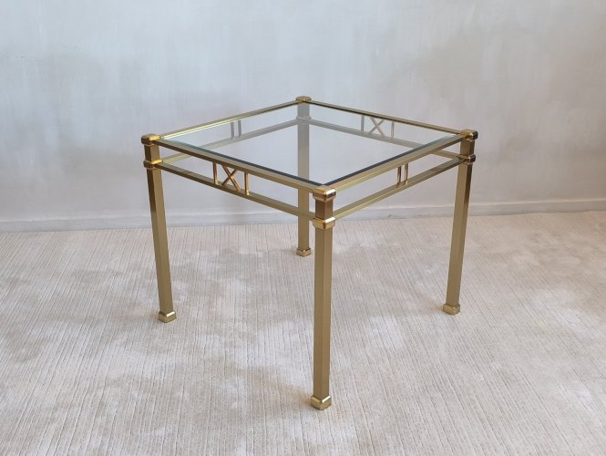 Belle table basse dorée carrée Orsenigo Italy collection ‘Art Déco’