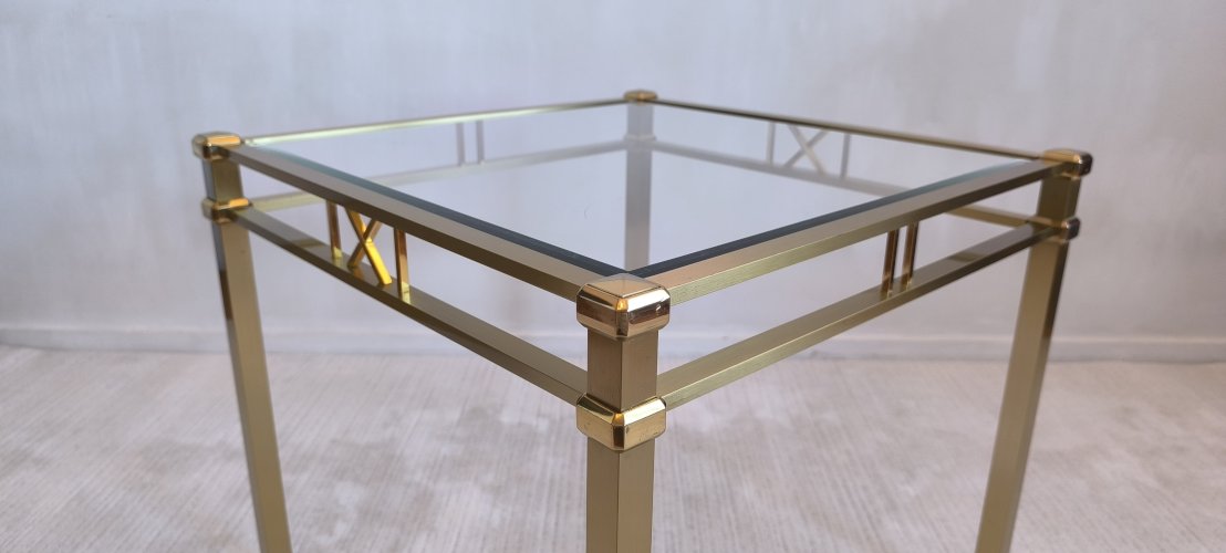 Belle table basse dorée carrée Orsenigo Italy collection ‘Art Déco’