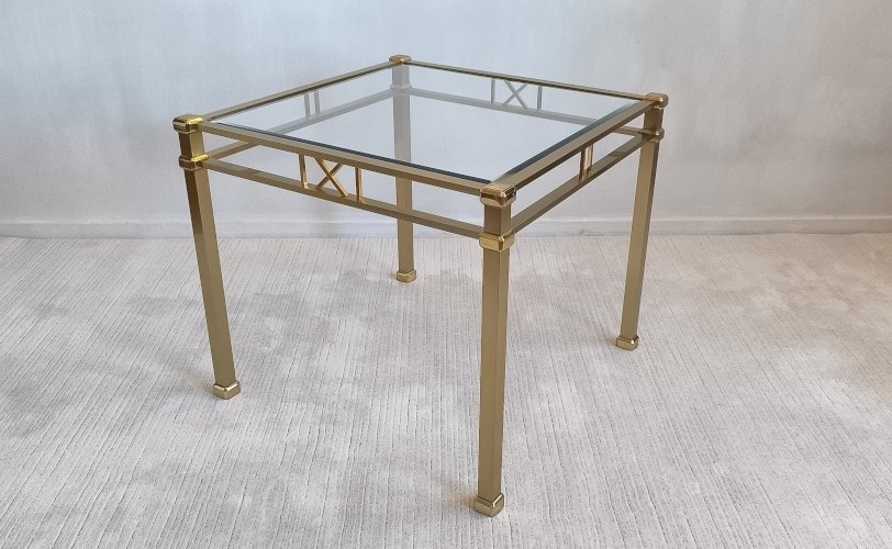 Belle table basse dorée carrée Orsenigo Italy collection ‘Art Déco’