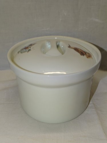 -BELLE TERRINE EN  PORCELAINE A FEU APILCO à décor de GIBIER COLLECTION déco   D