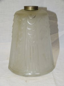 -BEAUTIFUL TULIP MULLER Brothers LUNEVILLE Glass Pressed Molded Frosted Colorless D