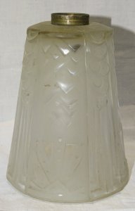 -BEATIFUL TULIP MULLER Brothers LUNEVILLE Glass Pressed Molded Frosted Colorless D