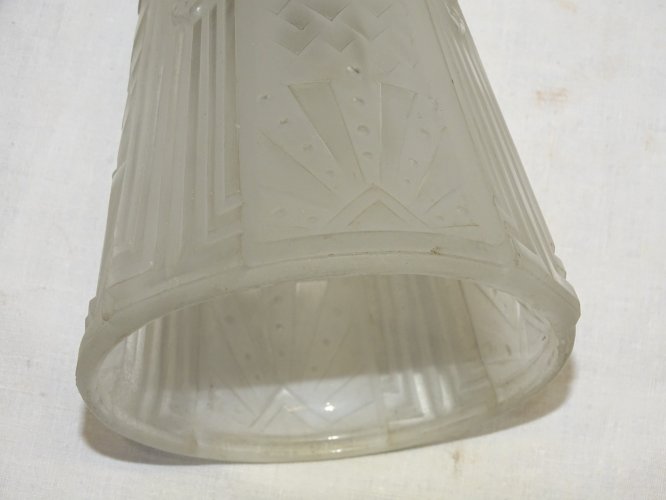 -BELLE TULIPE MULLER Frères LUNEVILLE VERRE Pressé Moulé dépoli incolore   D