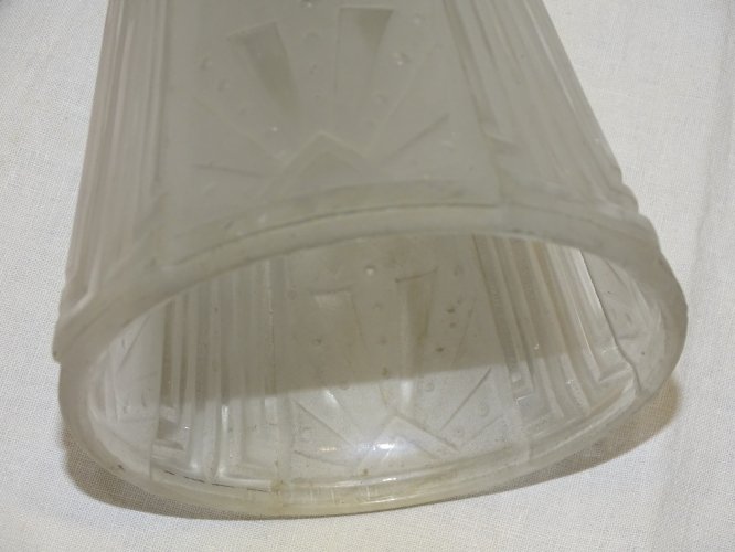 -BELLE TULIPE MULLER Frères LUNEVILLE VERRE Pressé Moulé dépoli incolore   D