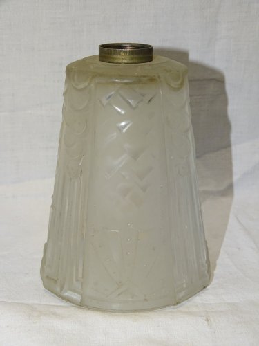 -BELLE TULIPE MULLER Frères LUNEVILLE VERRE Pressé Moulé dépoli incolore   D