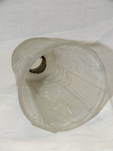 -BELLE TULIPE MULLER Frères LUNEVILLE VERRE Pressé Moulé dépoli incolore   D
