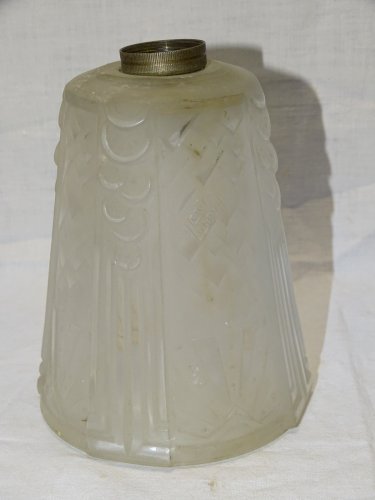 -BELLE TULIPE MULLER Frères LUNEVILLE VERRE Pressé Moulé dépoli incolore   D