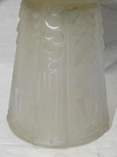 -BELLE TULIPE MULLER Frères LUNEVILLE VERRE Pressé Moulé dépoli incolore   D