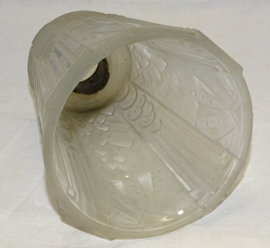 -BELLE TULIPE MULLER Frères LUNEVILLE VERRE Pressé Moulé dépoli incolore   D