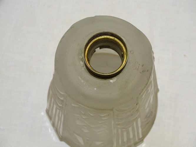 -BELLE TULIPE MULLER Frères LUNEVILLE VERRE Pressé Moulé dépoli incolore   D