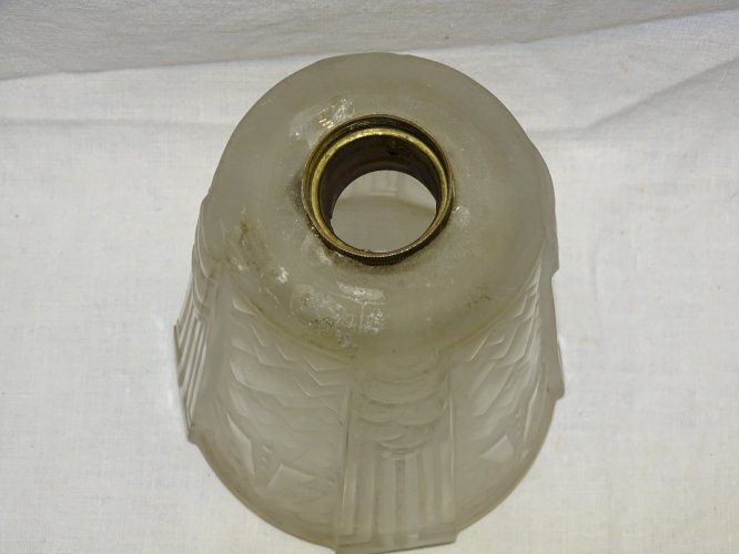 -BELLE TULIPE MULLER Frères LUNEVILLE VERRE Pressé Moulé dépoli incolore   D