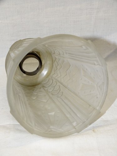 -BELLE TULIPE MULLER Frères LUNEVILLE VERRE Pressé Moulé dépoli incolore   D