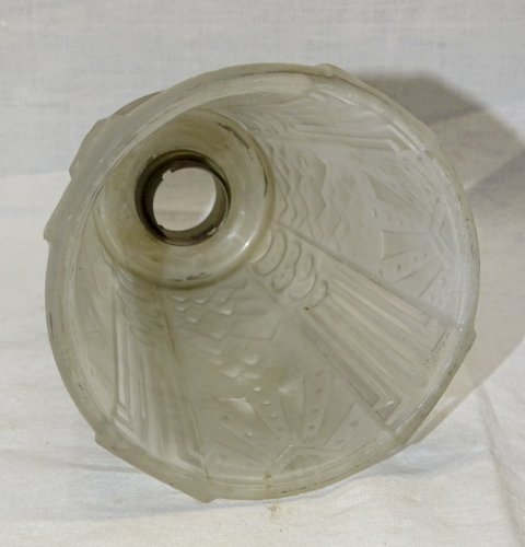 -BELLE TULIPE MULLER Frères LUNEVILLE VERRE Pressé Moulé dépoli incolore   D
