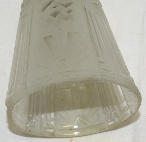 -BELLE TULIPE MULLER Frères LUNEVILLE VERRE Pressé Moulé dépoli incolore   D