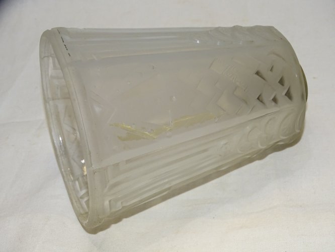 -BELLE TULIPE MULLER Frères LUNEVILLE VERRE Pressé Moulé dépoli incolore   D