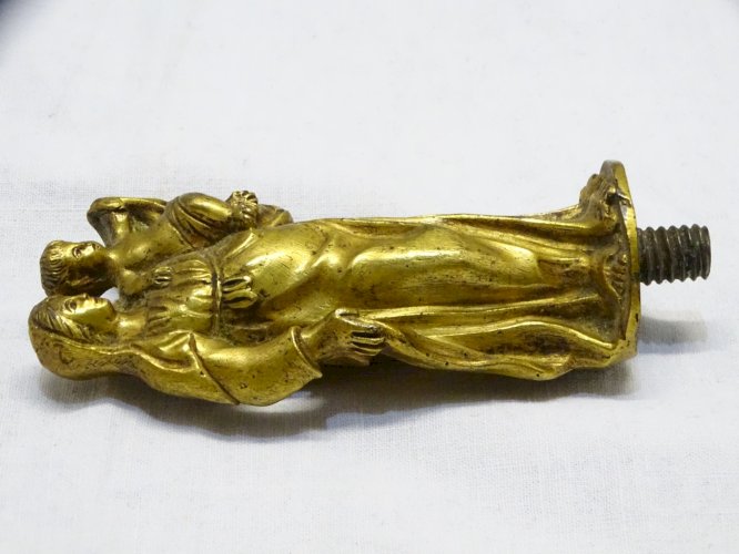 - BELLE VIERGE A L'ENFANT BRONZE doré XVII/XVIIIe RELIQUAIRE COLLECTION JESUS  D
