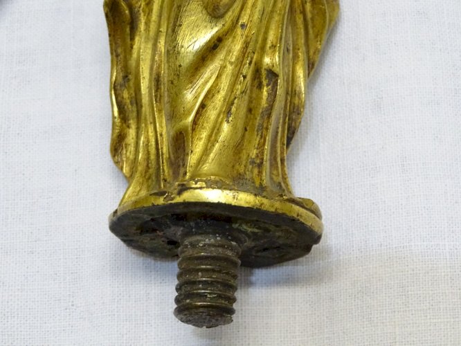 - BELLE VIERGE A L'ENFANT BRONZE doré XVII/XVIIIe RELIQUAIRE COLLECTION JESUS  D