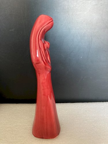 belle vierge à l'enfant en ceramique rose  art déco religion christianisme