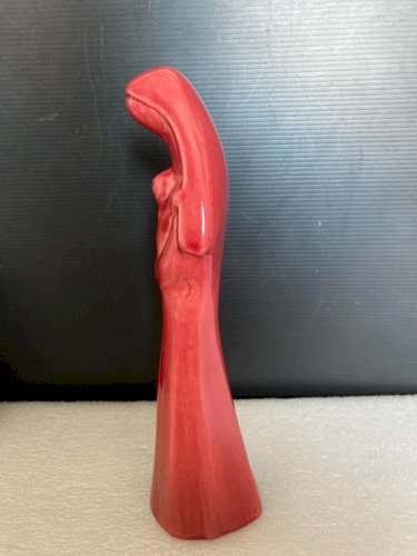 belle vierge à l'enfant en ceramique rose  art déco religion christianisme
