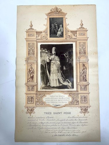 Bénédiction Apostolique Vatican 1901 – Archevêque Costantini – Document Original