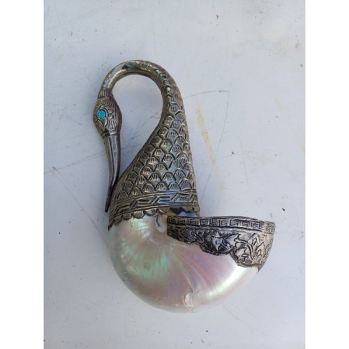 Bénitier Nacre et Métal Argenté