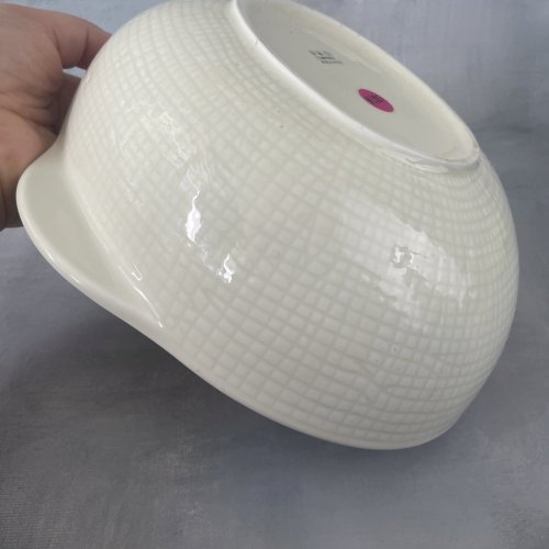 BERNARDAUD porcelaine de Limoges saladier à oreilles texture tissu tissé