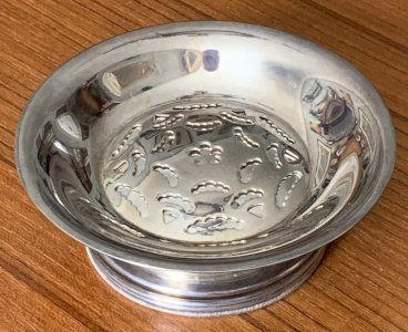 Vintage silver-plated metal shell butter dish 1960's