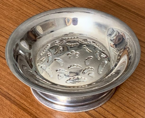 Beurrier coquillor glace en métal argenté vintage 1960's