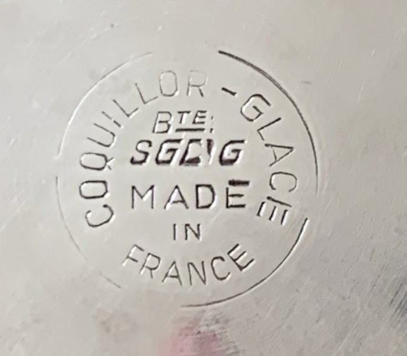 Beurrier coquillor glace en métal argenté vintage 1960's