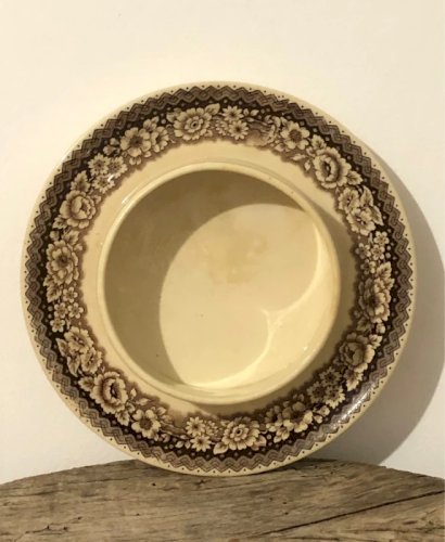 Beurrier rétro vintage en faïence fabriqué en Hollande