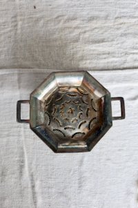 Beurrier vintage Coquillor en métal brillant