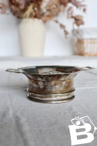 Beurrier vintage Coquillor en métal brillant