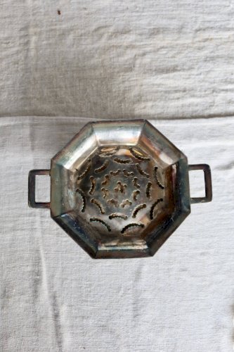 Beurrier vintage Coquillor en métal brillant