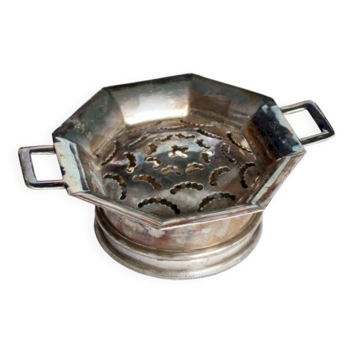 Beurrier vintage Coquillor en métal brillant