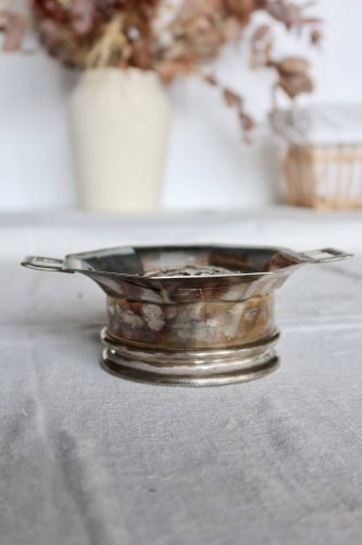 Beurrier vintage Coquillor en métal brillant