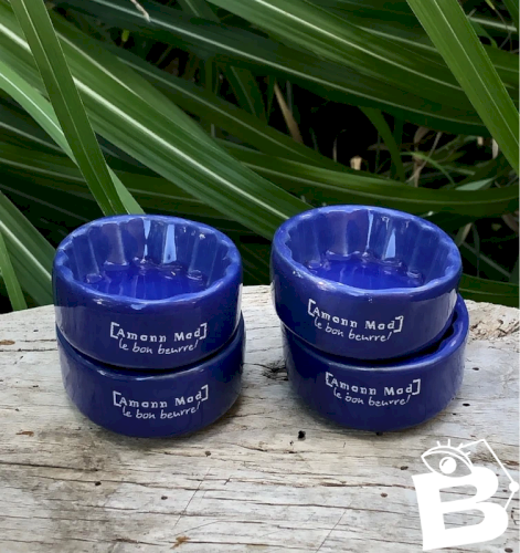 Beurriers individuels bleus en céramique