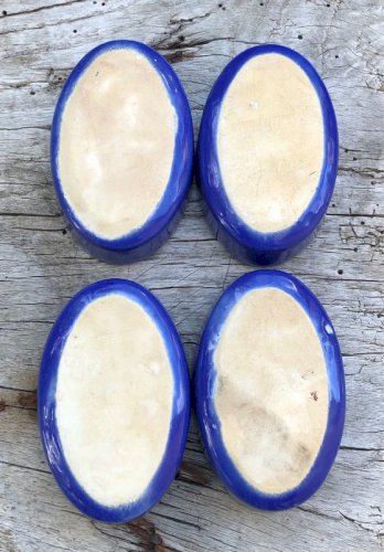 Beurriers individuels bleus en céramique