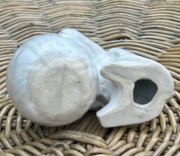 Bibelot/bougeoir chat blanc en porcelaine