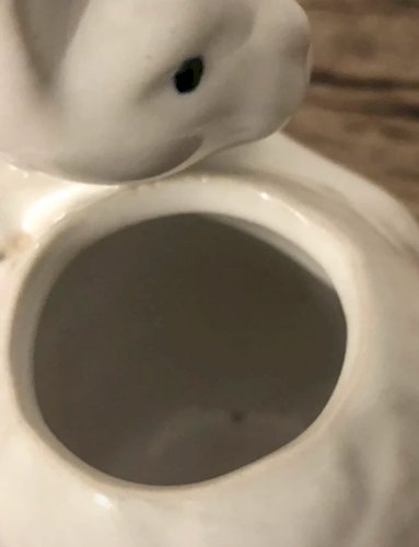 Bibelot/bougeoir chat blanc en porcelaine