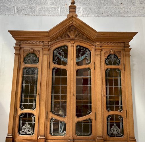 Bibliotheque en deux corps de style Art Déco en chene massif XX siècle