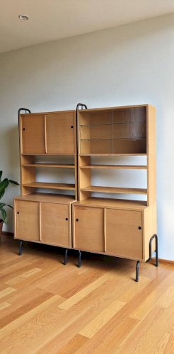 Bibliothèque étagère Robert Charroy pour Mobilor 1950s