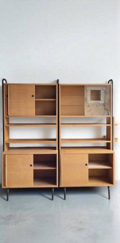 Bibliothèque étagère Robert Charroy pour Mobilor 1950s