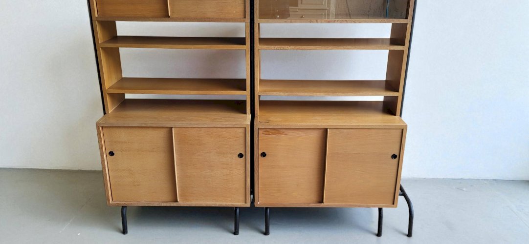 Bibliothèque étagère Robert Charroy pour Mobilor 1950s