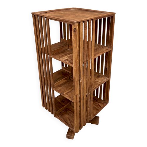 bibliothèque pivotante en teck birman