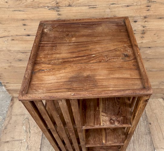 bibliothèque pivotante en teck birman